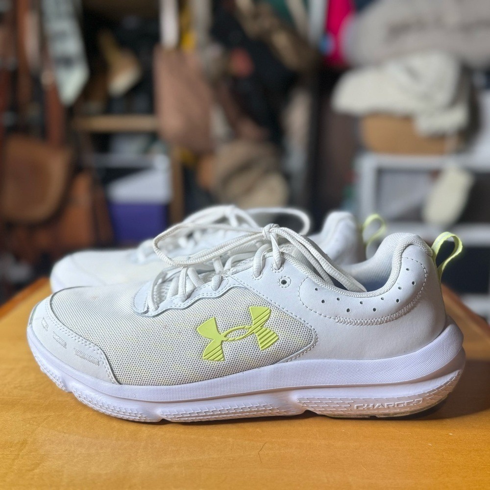Under Armour Charged Running Shoes‎ White Green Women's US 11